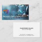 Business Man Beveiliging van gegevens | versleutel Visitekaartje (Voorkant / Achterkant)