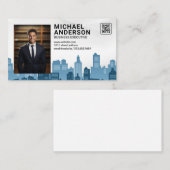 Business Man in Suit | City Skyline Visitekaartje (Voorkant / Achterkant)