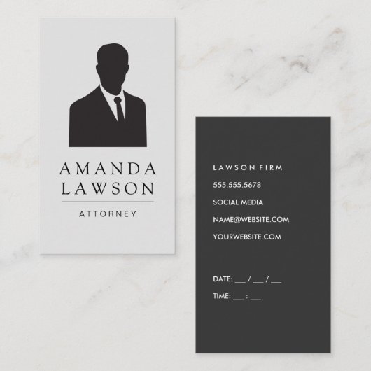 Business man Suit en Stropdas Afsprakenkaartje (Voorkant / Achterkant)