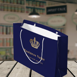 Business marine blauw goud koninklijke kroon groot cadeauzakje