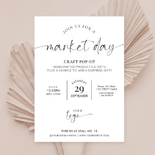Business Market Day Minimalistische Black & White Kaart