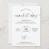 Business Market Day Minimalistische Black & White  Kaart (Voorkant)
