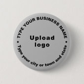 Business Merk Gray Round Button (Voorkant)