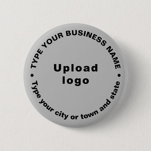 Business Merk Gray Round Button (Voorkant)
