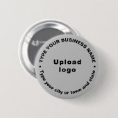 Business Merk Gray Round Button (Voorkant /achterkant)