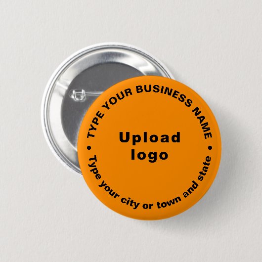 Business Merk Oranje Round Button (Voorkant /achterkant)