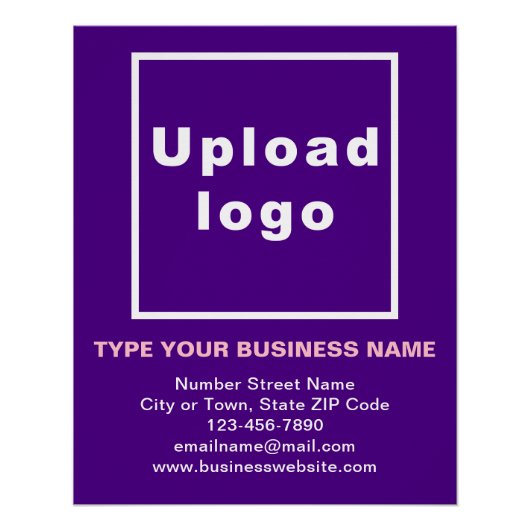 Business Merk Paars Glossy Poster (Voorkant)