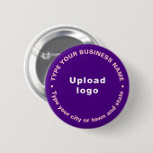 Business Merk Paars Round Button (Voorkant /achterkant)