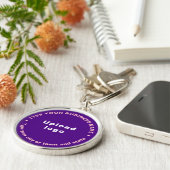 Business Merk Paars Round Premium-Sleutelhanger Sleutelhanger (Zijkant)