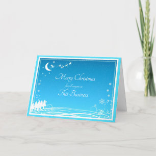 Business Merry Kerstmis Aqua Blue Greeting Feestdagen Kaart