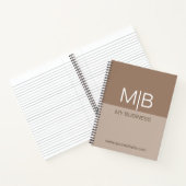 Business Mocha Monogram Notitieboek (Binnen)