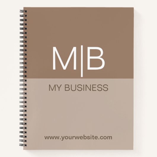 Business Mocha Monogram Notitieboek (Voorkant)