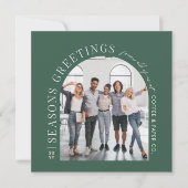 Business Modern Arch Foto Kerst groen Feestdagenkaart (Voorkant)