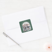 Business Modern Arch Foto Kerst groen Vierkante Sticker (Envelop)