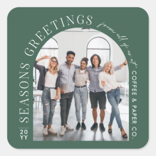 Business Modern Arch Foto Kerst groen Vierkante Sticker