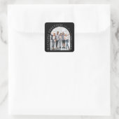 Business Modern Arch Foto Kerstmis zwart en wit Vierkante Sticker (Tas)