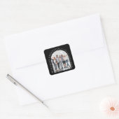 Business Modern Arch Foto Kerstmis zwart en wit Vierkante Sticker (Envelop)