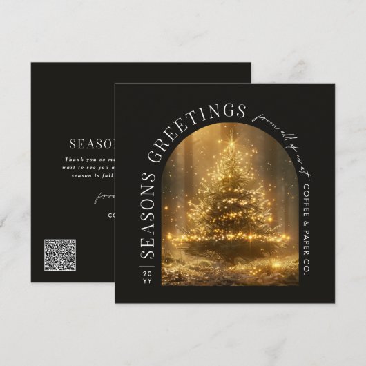 Business Modern Arch Foto Kerstvakantie Kaart (Voorkant / Achterkant)