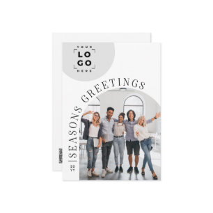 Business Modern Arch Foto Kerstvakantie Kaart