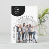 Business Modern Arch Foto Kerstvakantie Kaart (Staand voorkant)