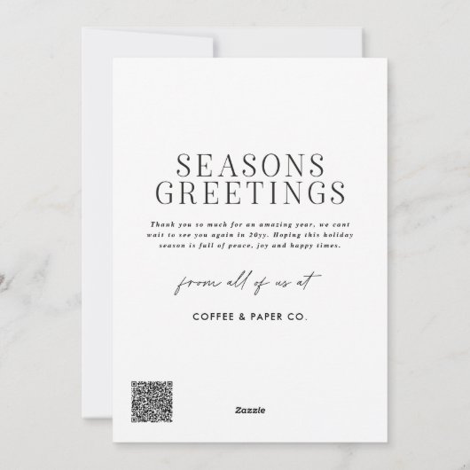 Business Modern Arch Foto Kerstvakantie Kaart (Achterkant)