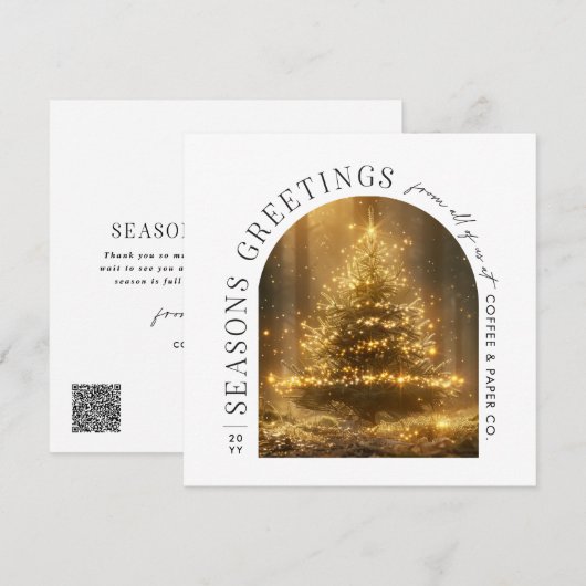 Business Modern Arch Foto Kerstvakantie Kaart (Voorkant / Achterkant)