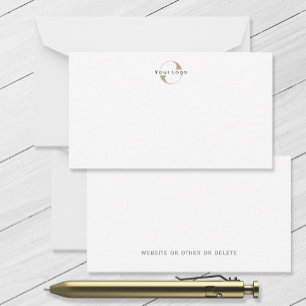 Business Modern Logo Clean Minimal Company White Notitiekaartje