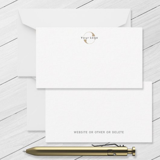 Business Modern Logo Clean Minimal Company White Notitiekaartje