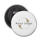 Business Modern Logo Clean Minimal Company White P Button Flesopener (Voorkant)