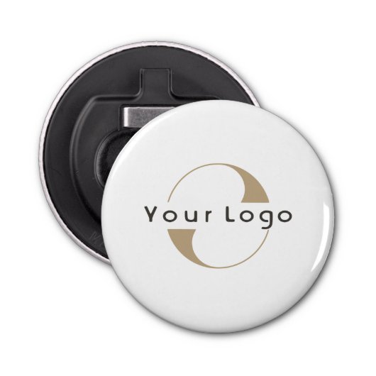 Business Modern Logo Clean Minimal Company White P Button Flesopener (Voorkant)