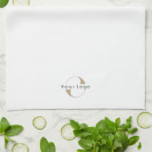 Business Modern Logo Clean Minimal Company White Theedoek (Gevouwen)