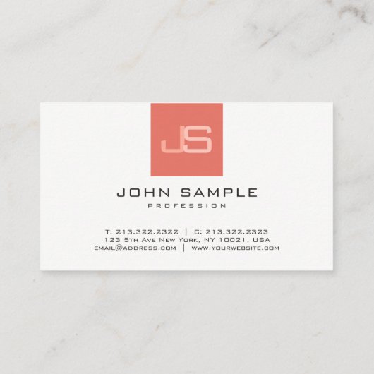 Business Modern Monogram Elegant Sjabloon Visitekaartje (Achterkant)