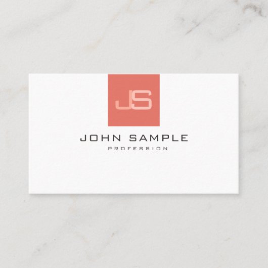 Business Modern Monogram Elegant Sjabloon Visitekaartje (Voorkant)
