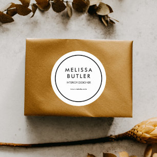 Business Modern Professional White Ronde Sticker