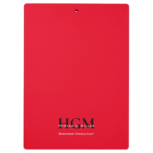 Business Modern Red Black 3 Letter Monogram Logo Klembord (Achterkant)