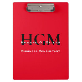 Business Modern Red Black 3 Letter Monogram Logo Klembord