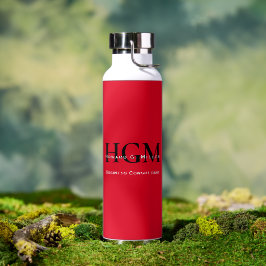 Business Modern Red Black 3 Letter Monogram Logo Waterfles