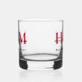 Business Modern Red Black 3 Letter Monogram Logo Whisky Glas (Links)
