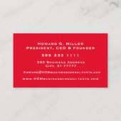 Business Modern Red Monogram Logo Visitekaartje (Achterkant)