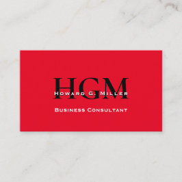 Business Modern Red Monogram Logo Visitekaartje