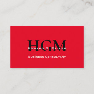 Business Modern Red Monogram Logo Visitekaartje