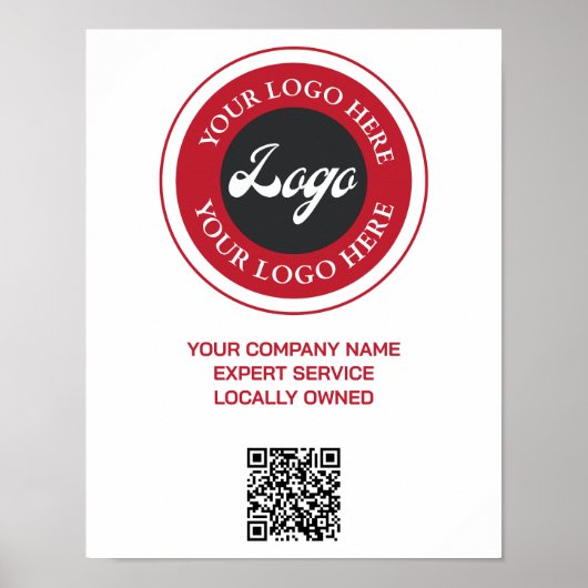 Business Moderne Logo Social Media QR-code Poster (Voorkant)