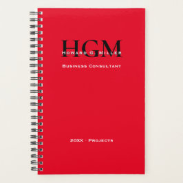 Business Moderne Simple Monogram Logo Red Black Planner