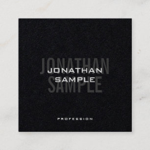 Business Moderne Sjabloon Premium - zwart elegant Vierkante Visitekaartje