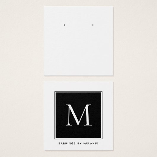 Business Monogram Earning Display Card Vierkante Visitekaartjes (Voorkant /achterkant)