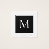 Business Monogram Earning Display Card Vierkante Visitekaartjes (Achterkant)