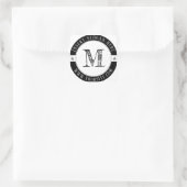 Business Monogram op maat Vierkante Sticker (Tas)