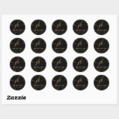 Business Monogram Script Logo Bedankt voor uw best Ronde Sticker (Vel)
