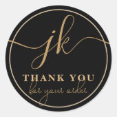 Business Monogram Script Logo Bedankt voor uw best Ronde Sticker (Voorkant)