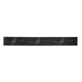 Business Monogram Script Logo Black Gold 3" Satijnen Lint (Voorkant)